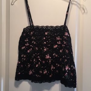 Floral tube top w/ straps